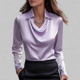 Theresa | Elegantne veesangaga satiinbluus naistele