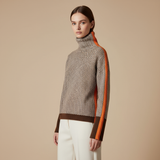 Kinga | Svītrains džemperis ar elegantu rullīša apkakli