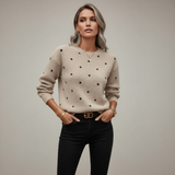 Eva | Lightweight knitted jumper with polka dots