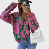 Signe | Moodne kootud vest geomeetrilise mustriga