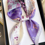 Violeta — tamborēta šalle (100% zīds — 68 cm)