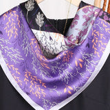 Violeta — tamborēta šalle (100% zīds — 68 cm)